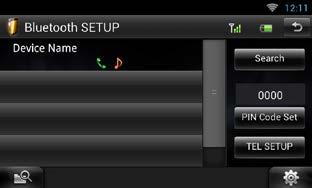 التحكم في وظيفة بلوتوث إعداد التحدث الحر يمكنك إجراء العديد من أوضاع الضبط لوظيفة التحدث الحر. المس [ ] في أية نافذة. المس.]SETUP[ فتظهر نافذة قائمة ا إلعداد.SETUP 5 اضبط 5 في كل مرة كما يلي. المس.]Bluetooth[ فتظهر نافذة ا إلعداد SETUP للبلوتوث.