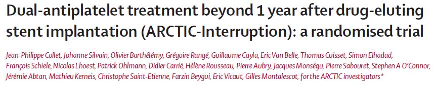 " NS for primary endpoint (death, MI, stent thrombosis, stroke, urgent revascularization) " NS for secondary endpoint (stent thrombosis, any urgent revascularization) " Safety endpoint: major and
