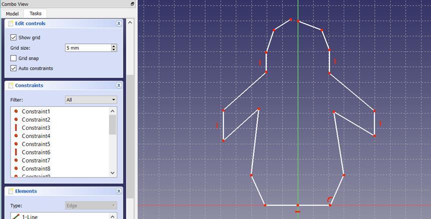 ΒΗΜΑ 4. Επιλέξτε το εργαλείο polyline και δημιουργήστε την εξωτερική γραμμή του σχεδίου έτσι ώστε να μοιάζει με το σχέδιο που φαίνεται παραπάνω.