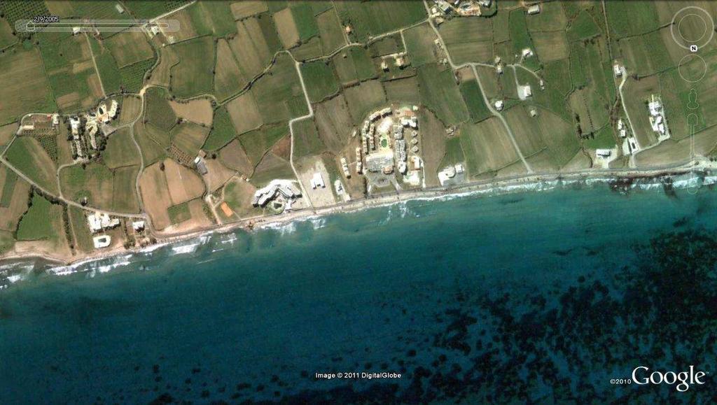 Κεφάλαιο 6.Μελέτες περίπτωσης Εικόνα 6.19: Παραλία Τιγκάκι 2005 Πηγή: Google Earth Εικόνα 6.