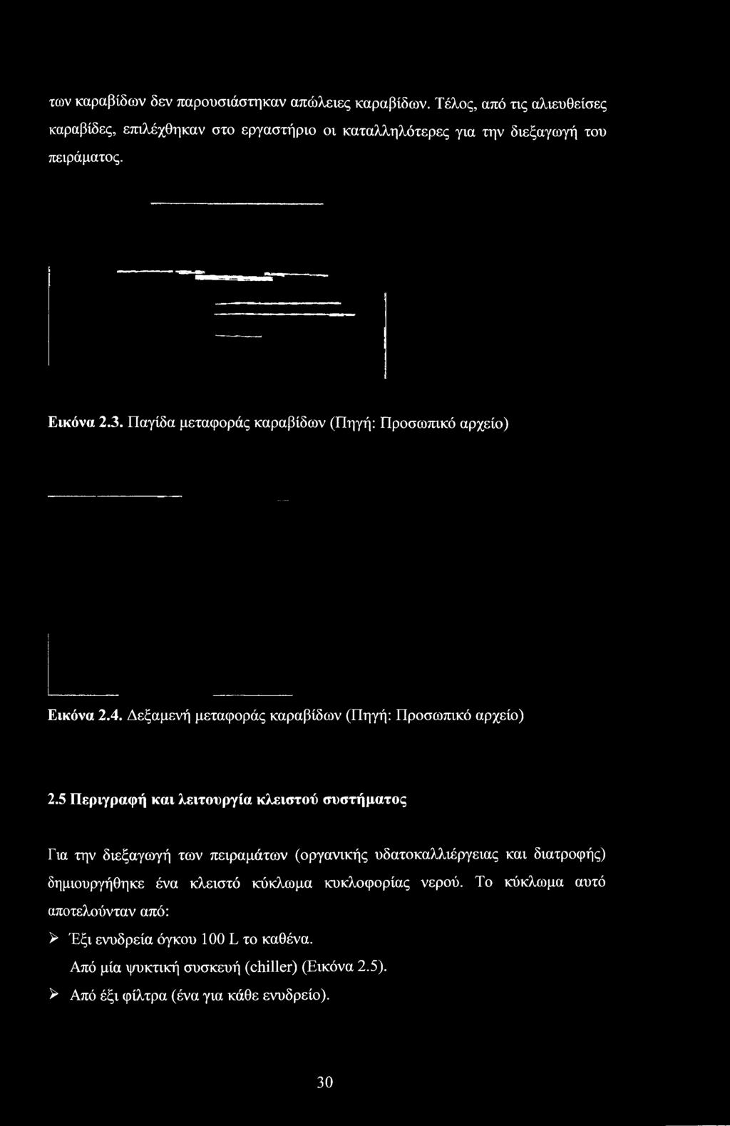 5 Περιγραφή και λειτουργία κλειστού συστήματος Για την διεξαγωγή των πειραμάτων (οργανικής