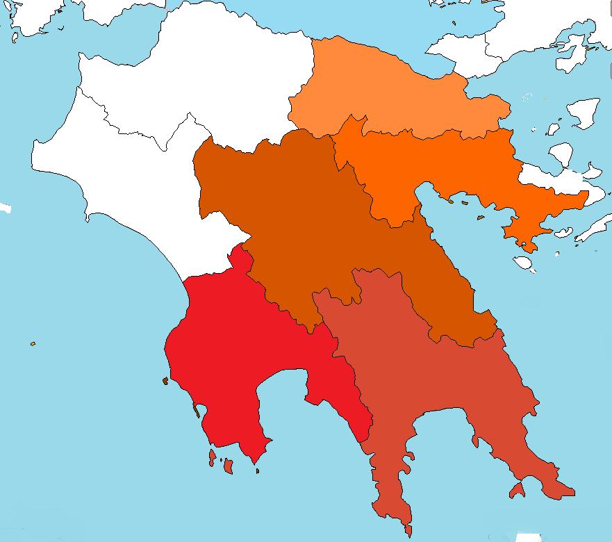 Χάρτης Φτώχειας Εξειδίκευση ανά Περιφερειακή Ενότητα Πελοποννήσου Καθολική Φτώχεια Μεγάλος Κίνδυνος