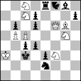 Juraj Lörinc Δύθεκε Κλεία Manolas-60 JT 2010 1.Bb1! [2.Qe6! (3.Se4# A, 3.Sd5# B) 2.Bxe6 a 3.Se4# A 2.Rxe6 b 3.Sd5# B] 1 Sg3 2.Sge6! (3.Sd5# B, 3.Qxd4# C) 2.Nxe6 c 3.Sd5# B 2.Bxe6 a 3.Qxd4# C 1 Sf4 2.