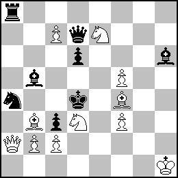 1.Sc4! (zz) Kxe6/Kxc4/Ke4 2.Qf7#/Qb3#/Qxc6# (Γύν καη-ερώ θαη έλα ηέιεην καη). 2) 1.Bf2! (θιεηδί Λνβόηλη [2.Sb8# A/Rc5# B/Rxf6# C], 1...Re1 2.Sb8# A/Rc5# B, 1...gxf2 2.Rc5# B/Rxf6# C, 1.