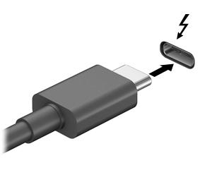 Σύνδεση συσκευών βίντεο μέσω καλωδίου USB Type-C ΣΗΜΕΙΩΣΗ: Για να συνδέσετε μια συσκευή USB Type-C στον υπολογιστή σας, χρειάζεστε ένα καλώδιο Type-C, το οποίο πωλείται ξεχωριστά.