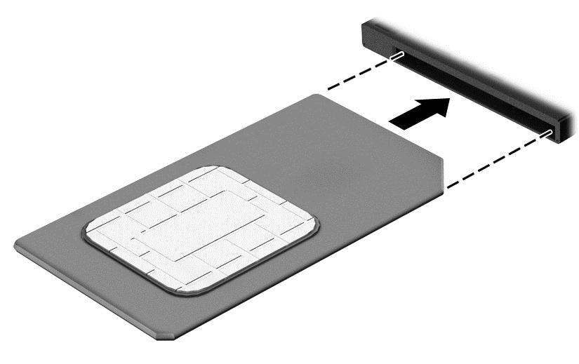 7. Εισαγάγετε την κάρτα SIM στην υποδοχή κάρτας SIM και σπρώξτε την ελαφρά μέχρι να εισέλθει πλήρως στη θέση της.