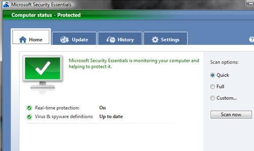 Antivirus [Microsoft Security Essentials] Antivirusi microsoft security essentials eshte shume i lehte per tu perdorur.
