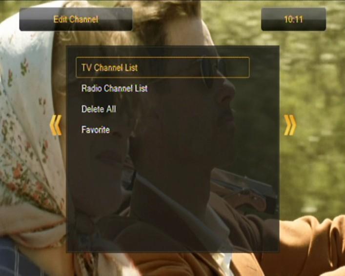 16. Επεξεργασία καναλιών 16.1 Λίστα καναλιών TV Σε αυτό το μενού μπορείτε να επεξεργαστείτε τη λίστα των τηλεοπτικών σταθμών. Η επεξεργασία γίνεται μέσω των χρωματιστών πλήκτρων στο τηλεχειριστήριο.