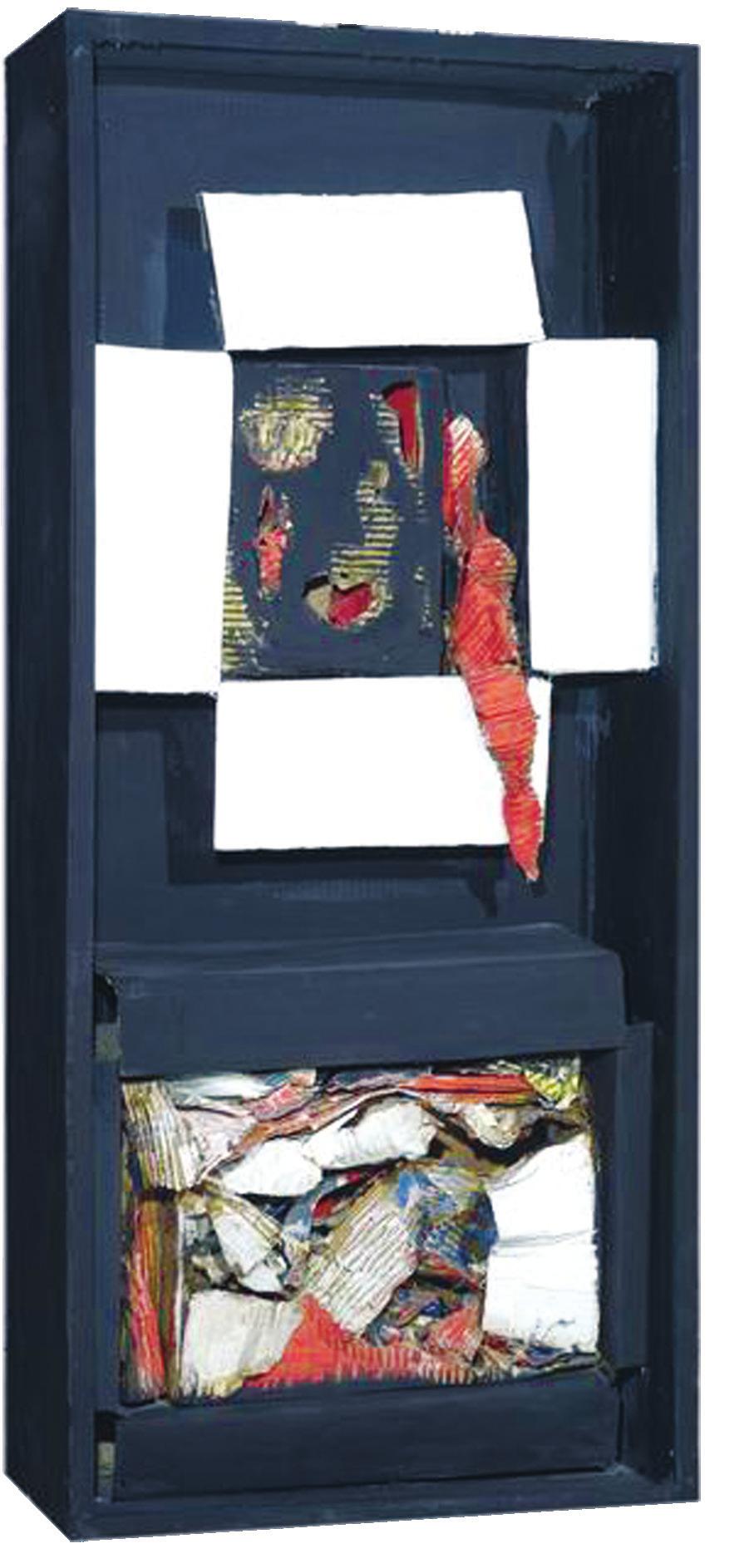 Δανιήλ (Παναγόπουλος), Κουτί, 1965, Εθνική Πινακοθήκη. «Μέσα σε κλουβιά καμωμένα από ιδέες και από πάθη έκλειναν ανέκαθεν τους ανθρώπους εκείνοι που τους κυβερνούν.