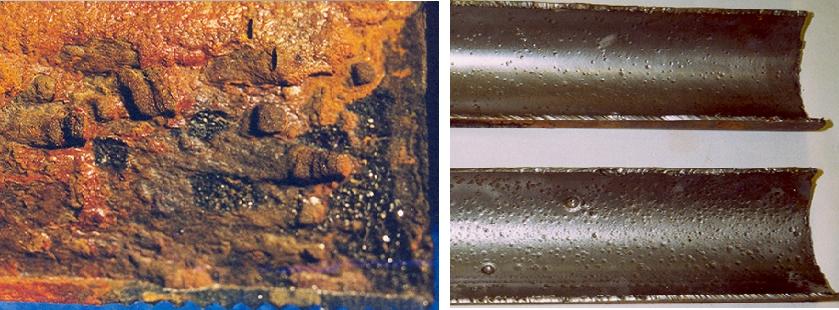 Σημειακή διάβρωση (pitting corrosion): χαρακτηριστικό είδος διάβρωσης κατά το οποίο κοιλότητες ή οπές δημιουργούνται πάνω στη μεταλλική επιφάνεια.