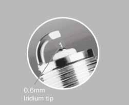 These features allow the use of an extremely small diameter electrode (0.6mm) without compromising the spark plug s service life.