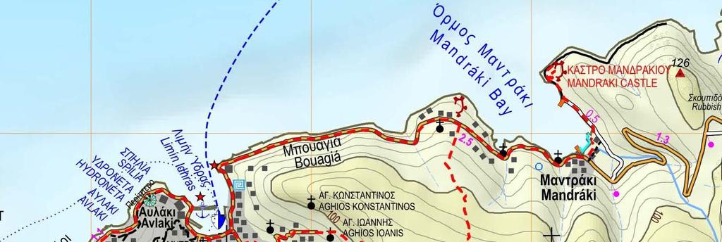 Διαδρομή 4 Χώρα Μαντράκι Εκκλ. Σταυρού Χώρα Χώρα - Διαστ. Τσιμεντ.