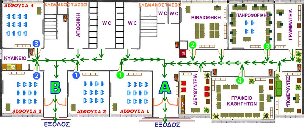 ΙΣΟΓΕΙΟ Από ΕΞΟΔΟ Β Αίθουσες: 2, 3, 4 ΙΣΟΓΕΙΟ Από