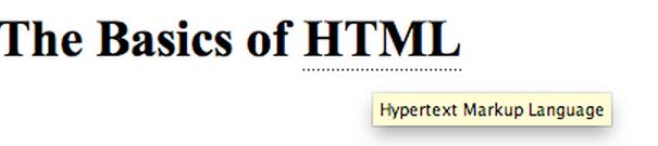 The Documet Object Model (DOM) <h1> The Basics