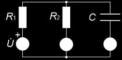 Osnove elektrotehnike 9.) Koliki je napon sinusoidalnog naponskog izvora ako ampermetar A1 pokazuje 0,6 A, a ampermetar A2 0,8 A? Vrijednosti otpora su R1 = 10 Ω i R2 = 20 Ω.