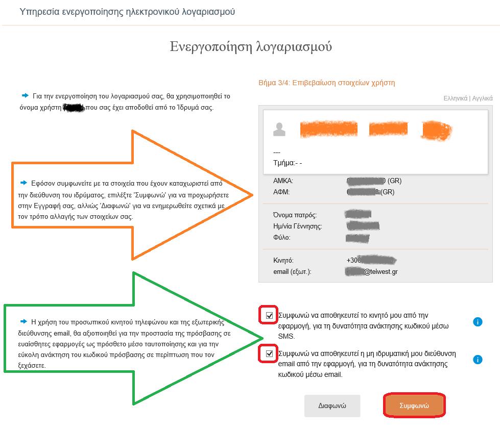 Σημαντικές Παρατηρήσεις Εάν για κάποιο λόγο δεν έχετε λάβει τον κωδικό PIN μπορείτε να λάβετε κάποιον άλλο εκ νέου επιλέγοντας «Αποστολή νέου κωδικού».