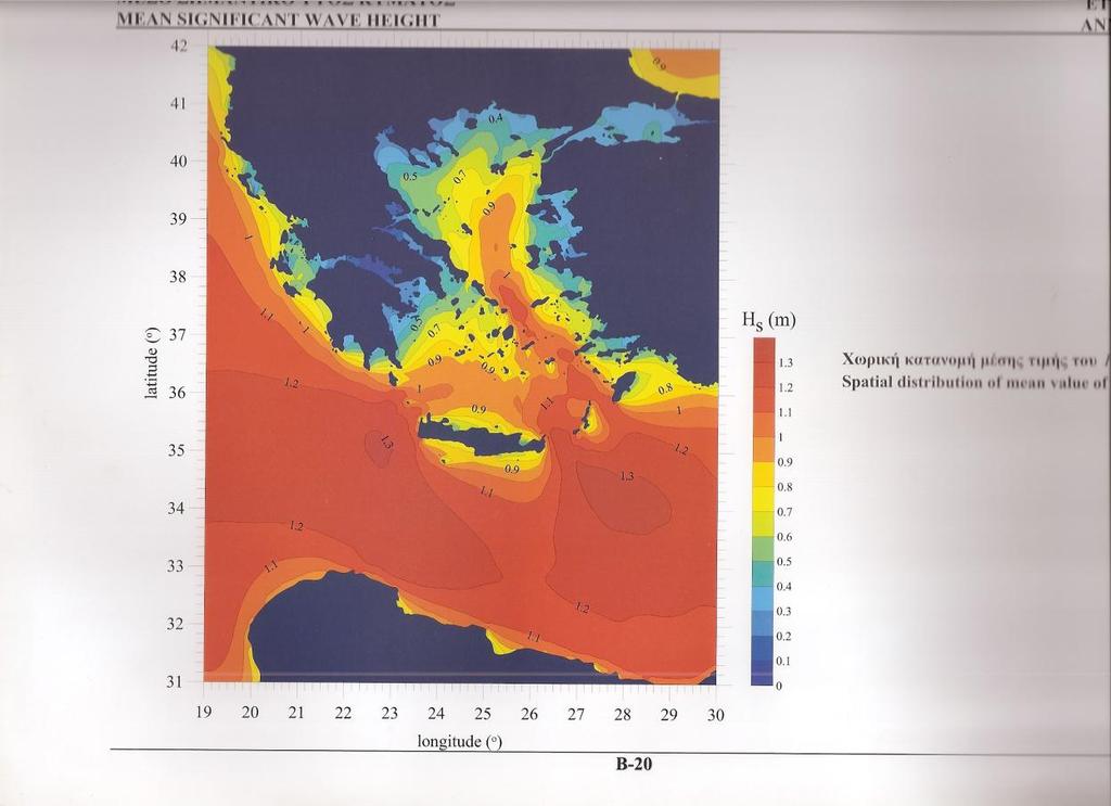 5.5 Μέσο σημαντικό ύψος κύματος Στις μελέτες παράκτιας επικινδυνότητας λαμβάνονται υπόψη τα κύματα μεγαλύτερου ύψους που είναι τα πλέον επικίνδυνα και ευκολότερο να μετρηθούν.