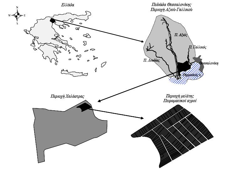 Κεφάλαιο 3. Περιοχή Μελέτης, Υλικά και Μέθοδοι 27 σμάτων για ενδεχόμενες επιπτώσεις της άσκησης των γεωργικών πρακτικών στο οικοσύστημα του δέλτα αλλά και στο Θερμαϊκό κόλπο. 3.2 Αβιοτικά Στοιχεία 3.