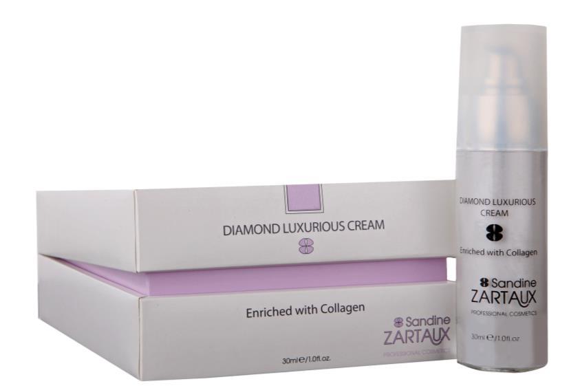 2 λεπτά Diamond Luxurious Cream Κρέμα με διαμάντια & Κολλαγόνο Πλούσια σε διαμάντια που ενεργοποιούν τα Τσάκρα Πλούσια σε