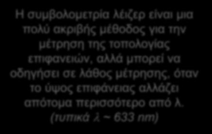 ζε ιάζνο κέηξεζεο, όηαλ ην ύςνο επηθάλεηαο
