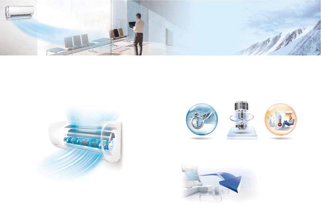 ΨΥΞΗ KI ΘΕΡΜΑΝΣΗ SUPER COOL FLSH COOLING / HETING Με ένα απλό άγγιγμα μπορείτε να ενεργοποιήσετε τη λειτουργία Super Cool και να διαμορφώσετε τη θερμοκρασία του χώρου έως και τους 17 ο C.
