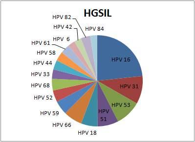 Συσχέτιση τύπων HPV και δυσπλασίας HPV 16, 18, 31, 33, 51, 52, 53, 56, 58, 59, 68 & 82 πζρέηηζε κε ρακεινύ βαζκνύ