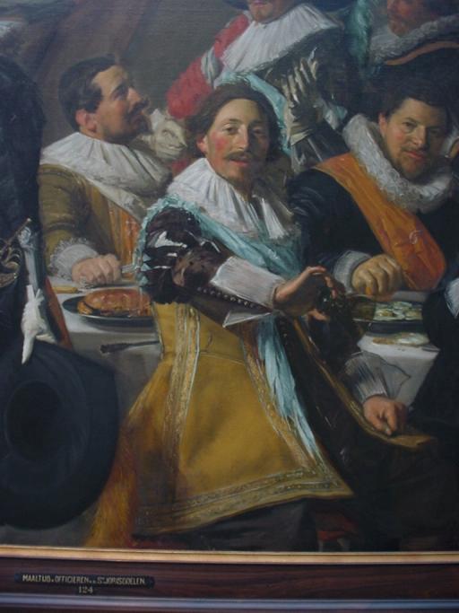 Foto van die beroemde Frans Hals, 1627 Maaltijd van officieren van die St. Jorisdoelen te Haarlem skildery.