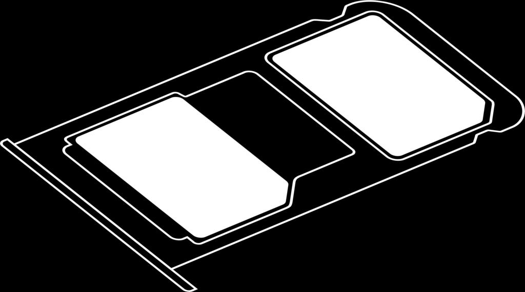 Coloque o(s) cartão(ões) SIM no suporte com os conectores dourados