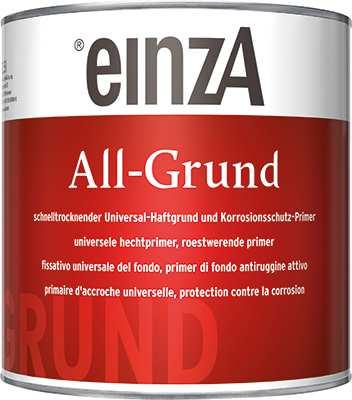 υλικά. Το einza All-Grund δεν περιέχει μόλυβδο και χρώμιο, και είναι χρωματισμένο με ενεργές αντισκωριακες πάστες για διαρκή αντισκωριακη προστασία.