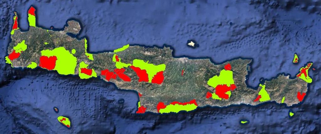 Δίκτυο NATURA 2000 στην Κρήτη Το Δίκτυο NATURA 2000 στην Κρήτη καλύπτει περίπου το 30% της έκτασης του νησιού και περιλαμβάνει 53 περιοχές.