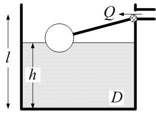 Control Systems Laboratory Περιγραφή Δυναµικών Συστηµάτων Εξίσωση µεταβολής όγκου Η µεταβολή όγκου ισούται µε τη παροχή υγρού Q που σχετίζεται µε τη θέση της... «φούσκας» d = d D!