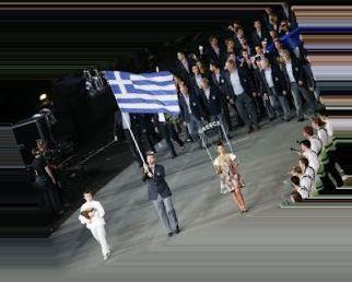 Σημαίας Οι αθλητές φέρνουν την Ολυµπιακή Φλόγα µέσα στο στάδιο Απαγγελία
