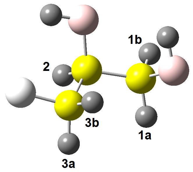 Table S3. Calculated and experimental chemical shifts (in ppm, relative to TMS, using the calculated isotropic magnetic shielding tensor) and coupling constants (in Hz) for 2, in CH 3 CN.