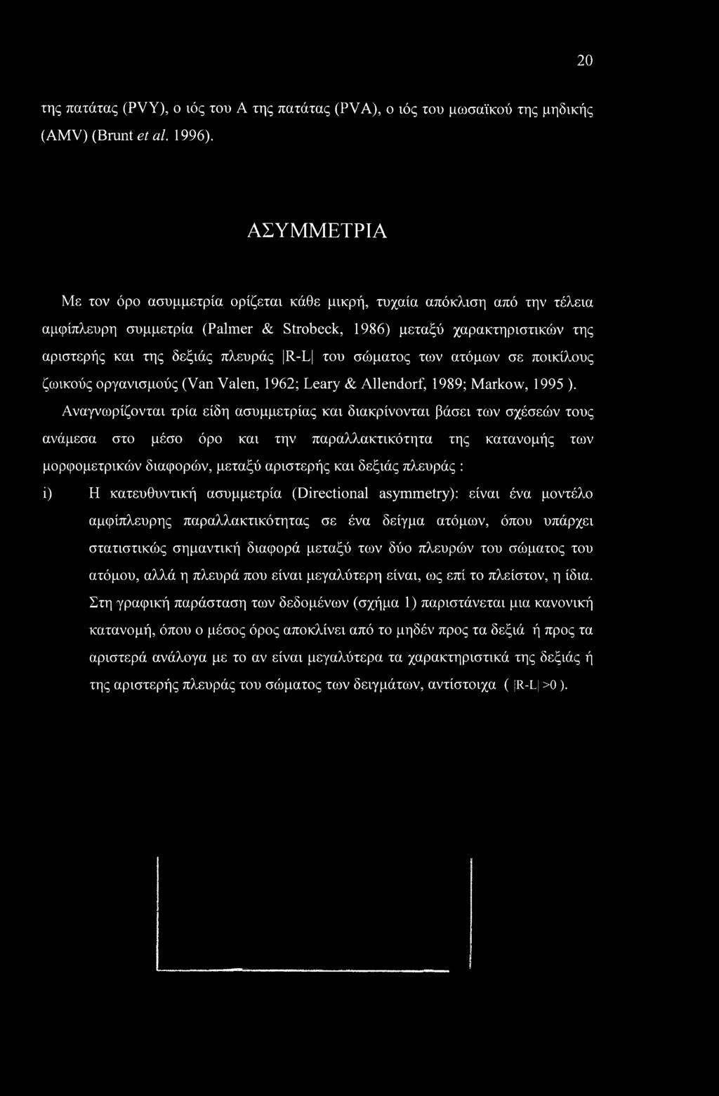 σώματος των ατόμων σε ποικίλους ζωικούς οργανισμούς (Van Valen, 1962; Leary & Allendorf, 1989; Markow, 1995 ).