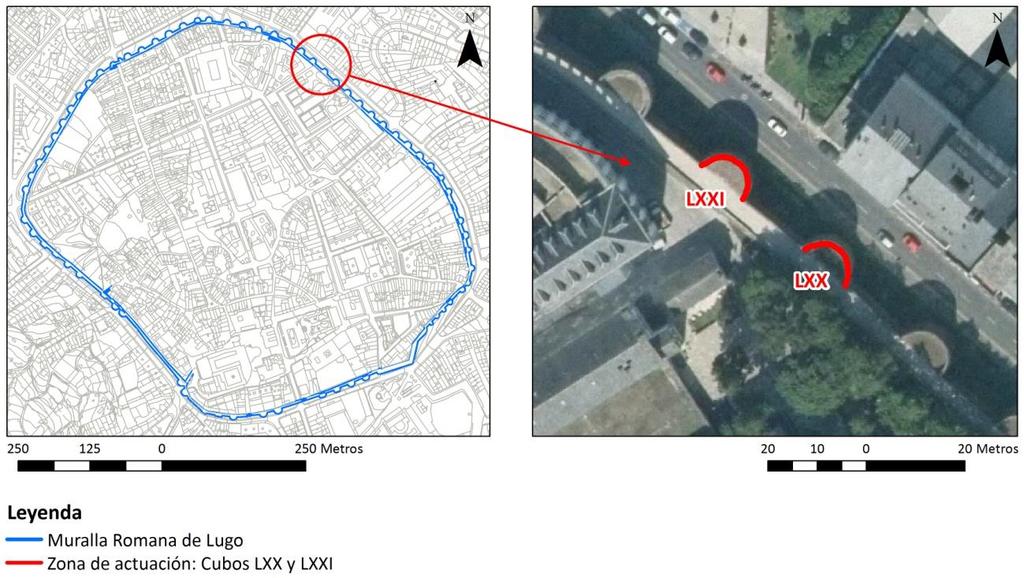2 ÁREA DE ESTUDIO Las obras de mantenimiento objeto del seguimiento faunístico se circunscriben a los cubos LXX y LXXI, donde existen una serie de grietas localizadas en su cara externa que necesitan