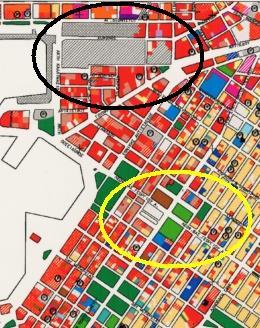 6: Τμήμα του χάρτη της ΜΑΜ στην κεντρική περιοχή του Πειραιά.
