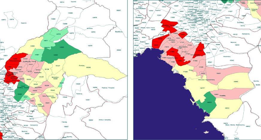 Έτσι, η τιμή ενός διαμερίσματος που βρίσκεται στο κέντρο της πόλης επηρεάζεται αρνητικά από την υψηλή πυκνότητα δόμησης, την απουσία φυσικού περιβάλλοντος και τη γειτνίαση με παλιά κτίρια, σε βαθμό