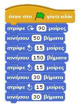 Οι εντολές αυτές αλ- Πρέπει, αρχικά, να δημιουργήσετε ένα δεύτερο αντικείμενο και λάζουν την κατεύθυνση του αντικειμένου δεξιόστροφα ή αρι- να το τοποθετήσετε στο σκηνικό.