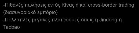 εισαγωγική εταιρία E-Commerce -Πιθανές πωλήσεις εντός Κίνας ή και cross-border