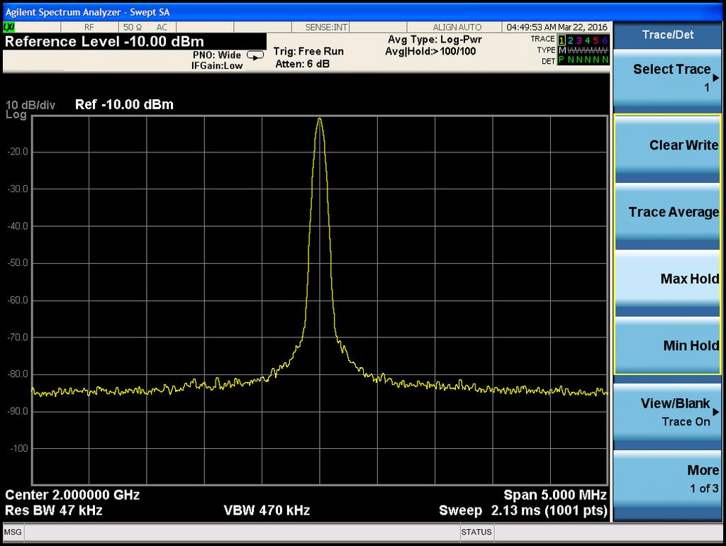 Δημιουργία Παλμού: Από το menus Mode ARB Custom Modulation Digital Modulation και ενεργοποιούμε το ON έπειτα επιλέγουμε Single Carrier Setup Modulation Type