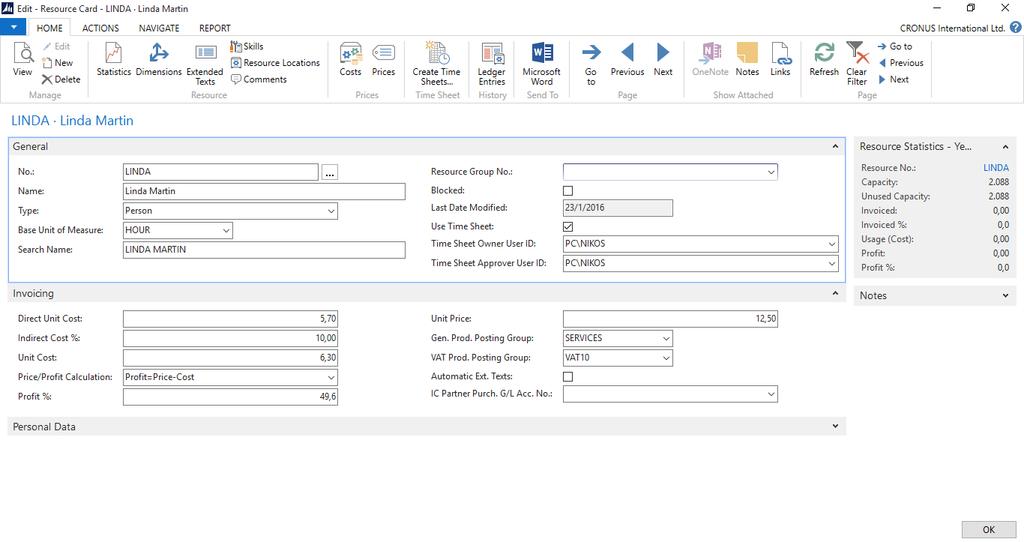 4.3.8 Φύλλα κατανομής χρόνου (Time Sheets) Η διαχείριση του χρόνου είναι σημαντική για μία επιχείρηση, η οποία θέλει να παρακολουθεί και να κατανοεί καλύτερα την χρήση και κατανομή των πόρων της.