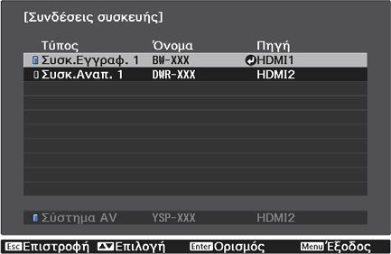 Χρήσιμες λειτουργίες Ενερ.Σύνδ. Λειτουργία Απενερ.Σύνδ. Επεξήγηση Όταν ο Ενερ.Σύνδ. έχει οριστεί σε Ενεργό, οι λειτουργίες συνδέονται όπως παρουσιάζεται πιο κάτω.