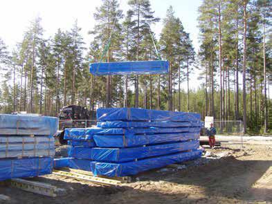 Εικόνα 47. Αποθήκευση στο εργοτάξιο οικοδομής χωριστά τυλιγμένες δέσμες που συσσωρεύονται στις ολισθήσεις ξυλείας (Πηγή: Studiengemeinschaft Holzleimbau) Οι τυποποιημένοι κανονισμοί διάστασης.
