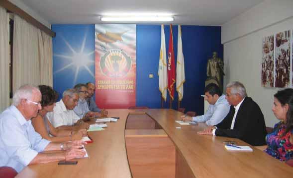 Στιγμιότυπο από τη συνάντηση με το Γενικό Γραμματέα του ΑΚΕΛ κ.