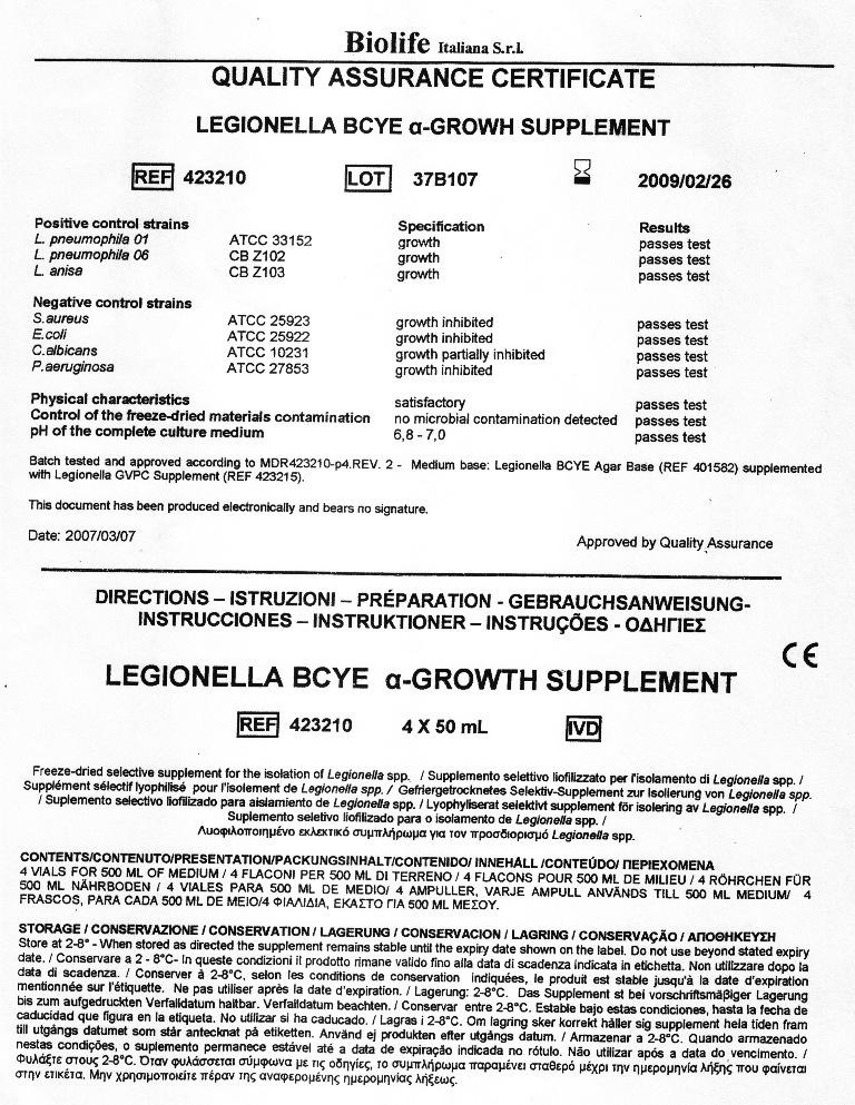 4.1. ΣΤΟΙΧΕΙΑ LEGIONELLA BCYE-a SELECTIVE