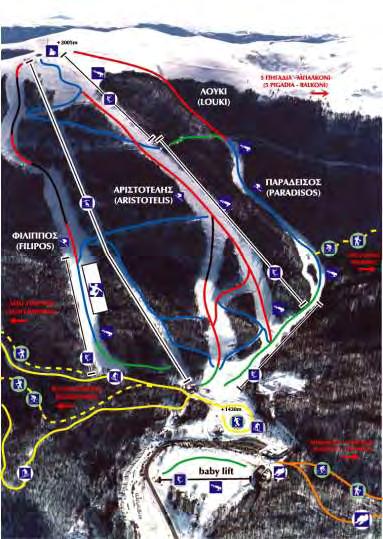 3.2.5 ΧΙΟΝΟΔΡΟΜΙΚΟ ΚΕΝΤΡΟ ΝΑΟΥΣΑΣ (3-5 ΠΗΓΑΔΙΑ) Το χιονοδρομικό κέντρο "3-5 Πηγάδια" βρίσκεται στο νομό Ημαθίας στην δυτική πλευρά του Βερμίου σε υψόμετρο 1430-2052 μ.