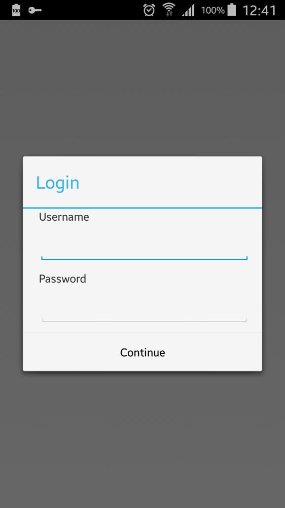 5.1 Είσοδος στο σύστημα Εικόνα 17: SensoMan log-in screen Αυτή είναι η πρώτη οθόνη που βλέπει ο χρήστης και ζητάει από αυτόν να εισάγει το όνομα και το συνθηματικό του για χρήση της εφαρμογής.