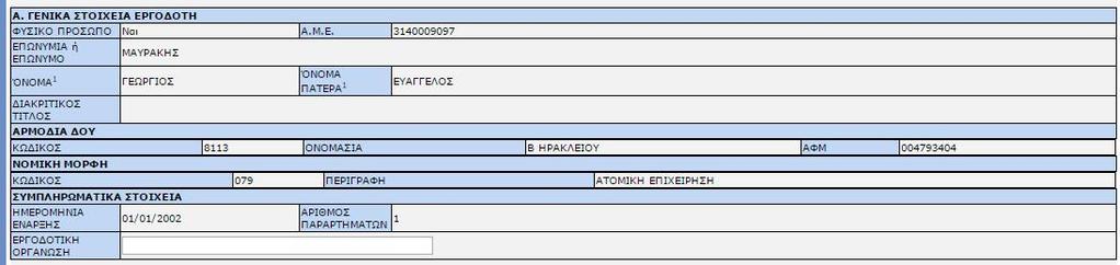 Ενότητα Γ. ΣΤΟΙΧΕΙΑ ΠΑΡΑΡΤΗΜΑΤΟΣ ΕΡΓΟΔΟ