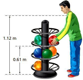 فيز 71 تدريبات متنوعة تدريب 0 : إذا رفعت كرة البولنج الىت كتلتها 7.3kg من سلة الكرات إىل مستوى كتفك وكان ارتفاع سلة ) 9.8m / s ( اعترب = g الكرة عن مستوى األرض 0.61m وإرتفاع كتفك 1.
