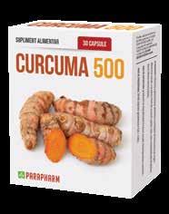 Curcuma 500 Mod de prezentare: 30 capsule gelatinoase tari / cutie Suplimentul alimentar conține extract din rădăcină de curcuma cu un conținut de 90% de curcumină și seleniu.